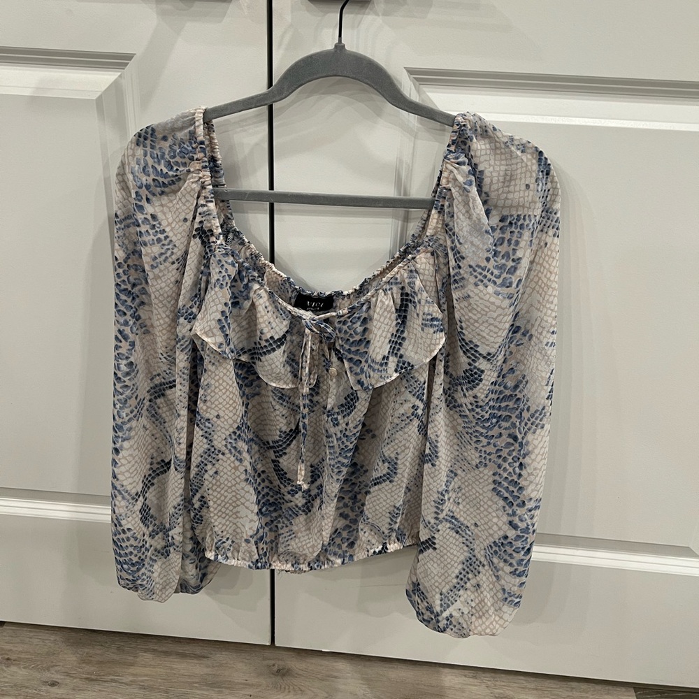 Vici snakeskin off the shoulder top